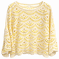 Häkelpullover gelb/beige, Gr. 36-42