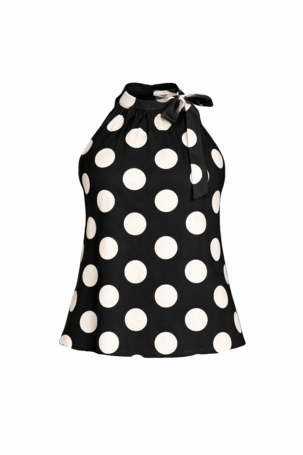 Blusentop mit Polka Dots & Schleifendetail schwarz/weiß, Gr. 36-42