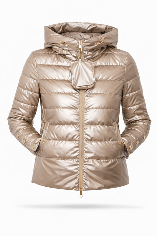 Steppjacke metallic taupe, Gr. 36-42