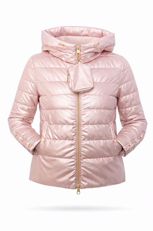 Steppjacke metallic rosa, Gr. 36-42