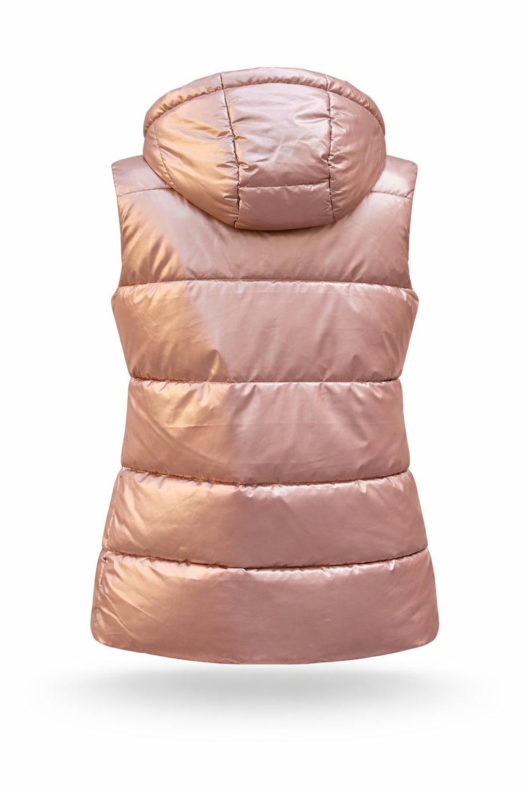 Steppweste kurz metallic roségold, Gr. 36-42