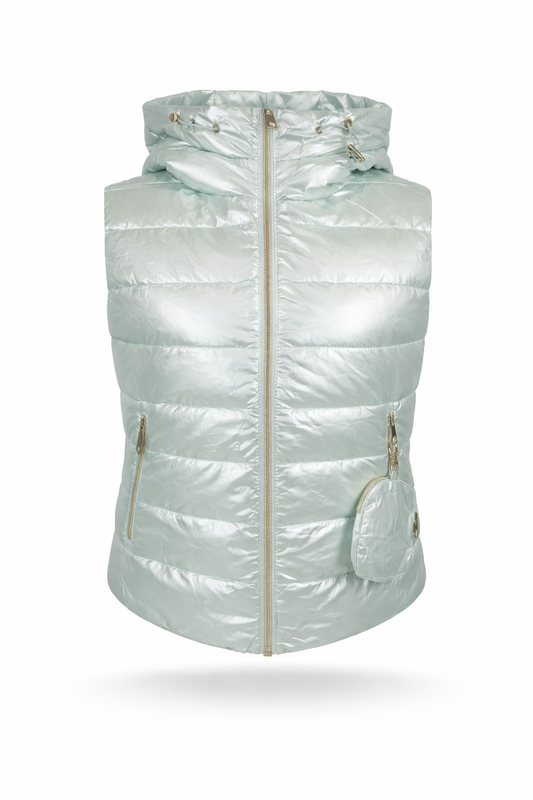 Steppweste kurz metallic mint, Gr. 36-44