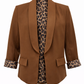 Moderner Blazer mit Reverskragen und Leo-Detail braun, Gr. 34-44