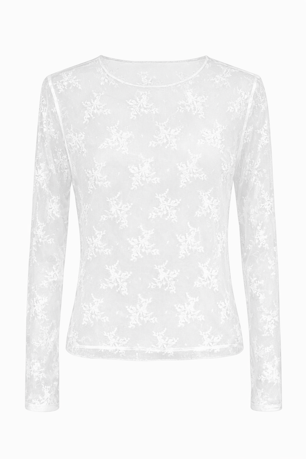 Zartes Spitzenoberteil Blüten weiß, Gr. 36-42