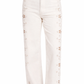 Straight-Leg Jeans mit Blumen-Lochmuster off-white, Gr. 34-42