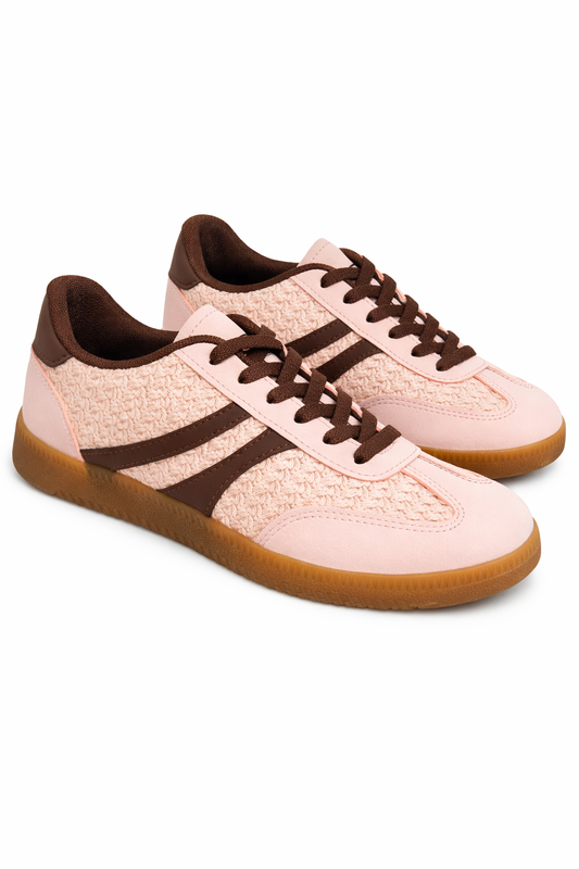Retro Sneaker rosa/braun, Gr. 36-41