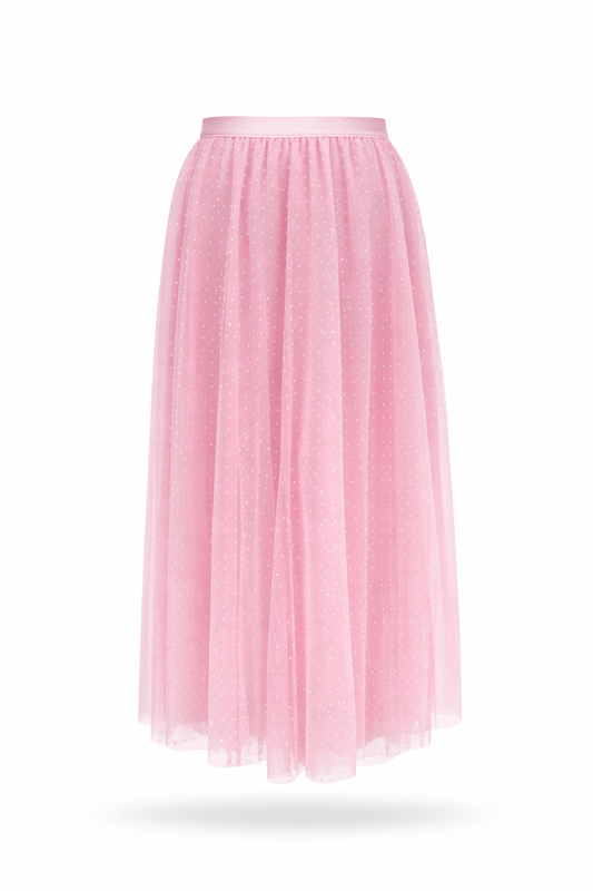 Tüllrock mit Pünktchen rosa, Gr. 34-42
