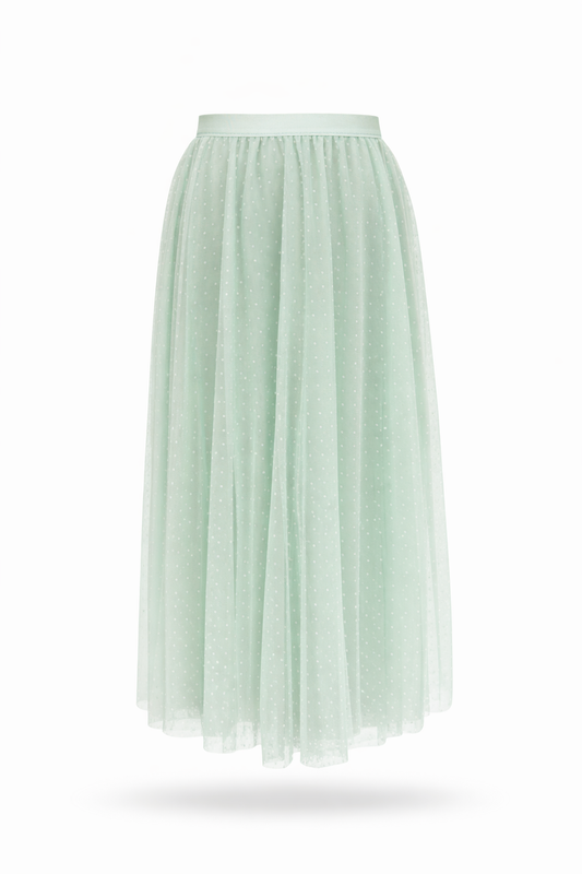 Tüllrock mit Pünktchen mint, Gr. 34-42
