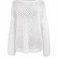 Strickpullover in Lochoptik weiß, Gr. 36-42