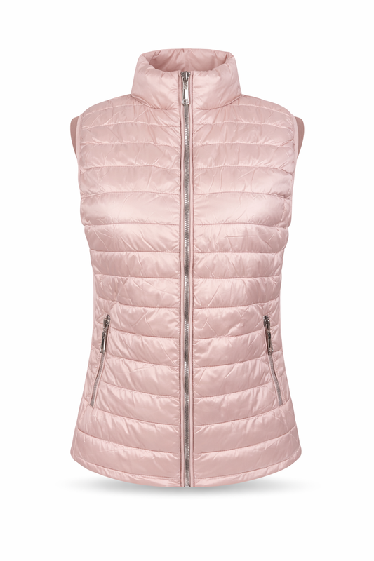 Leichte Steppweste mit Stehkragen rosa, Gr. 36-44