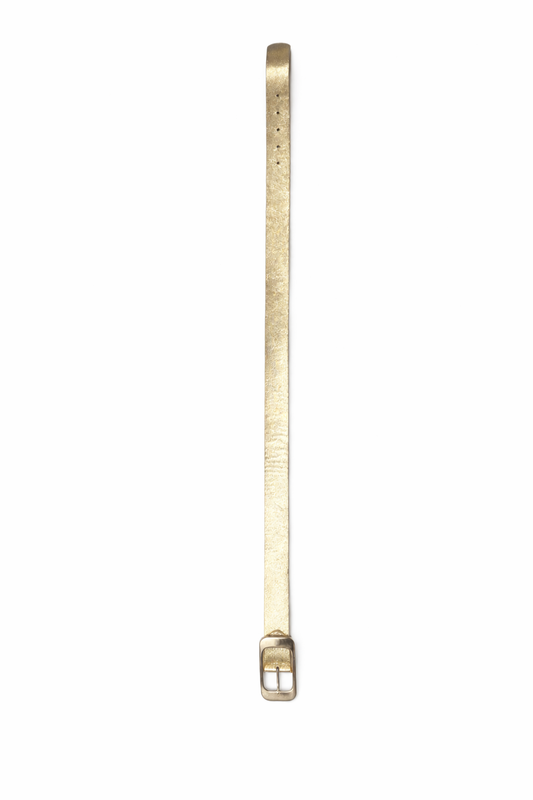 Ledergürtel in Metallic-Optik gold, Gr. 85-110cm