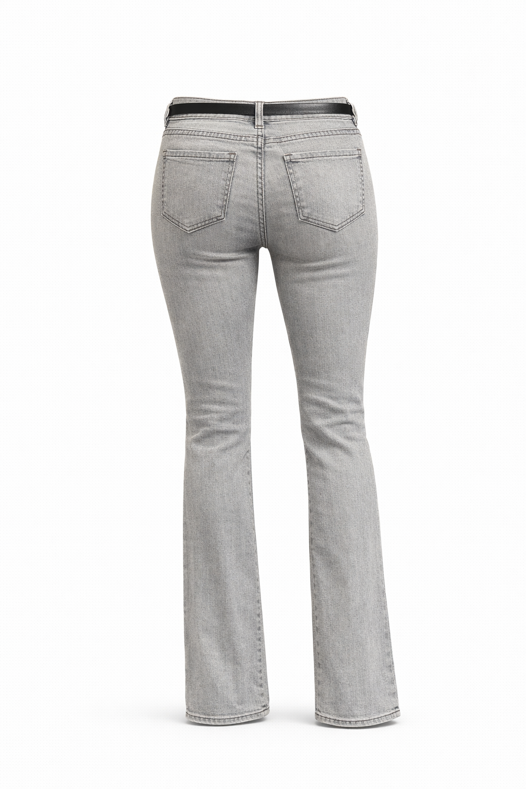 Flared Jeans Adoro Damen – Schlagjeans in hellgrau mit Gürtel, Gr. 32-42