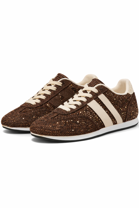 Sneaker mit Strass-Details braun, Gr. 36-41