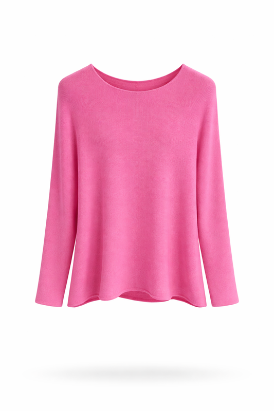 Pullover Rundhalsauschnitt himbeerpink, Gr. 36-44