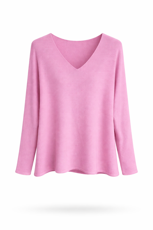 Pullover V-Ausschnitt kühles rosé, Gr. 36-44