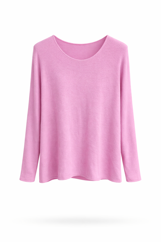 Pullover Rundhals-Ausschnitt kühles rosé  , Gr. 36-44