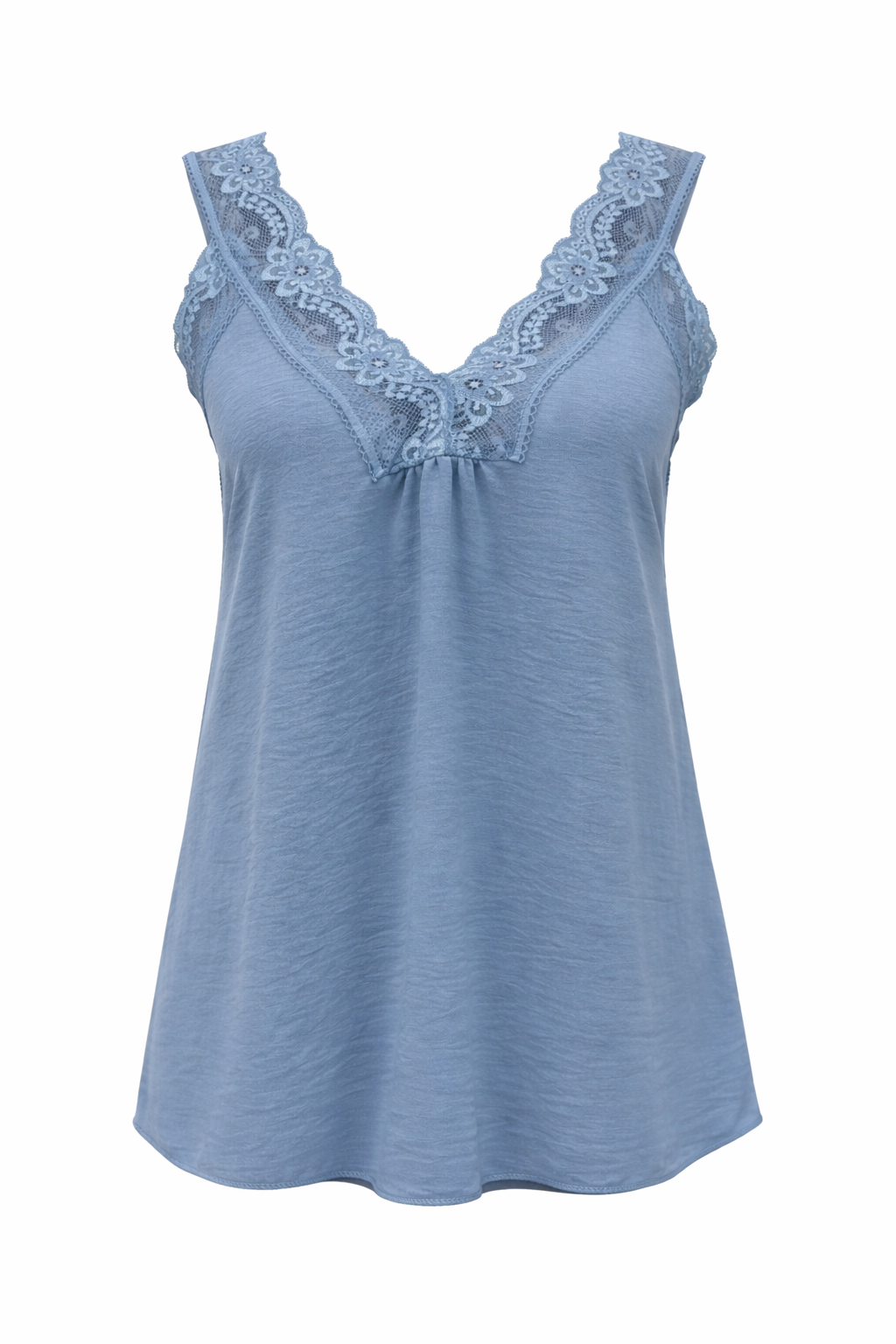 Spitzen-Top taubenblau Gr. 34-44