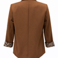 Moderner Blazer mit Reverskragen und Leo-Detail braun, Gr. 34-44