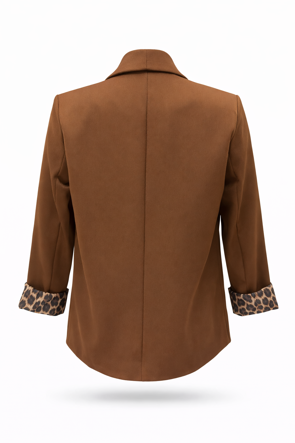 Moderner Blazer mit Reverskragen und Leo-Detail braun, Gr. 34-44