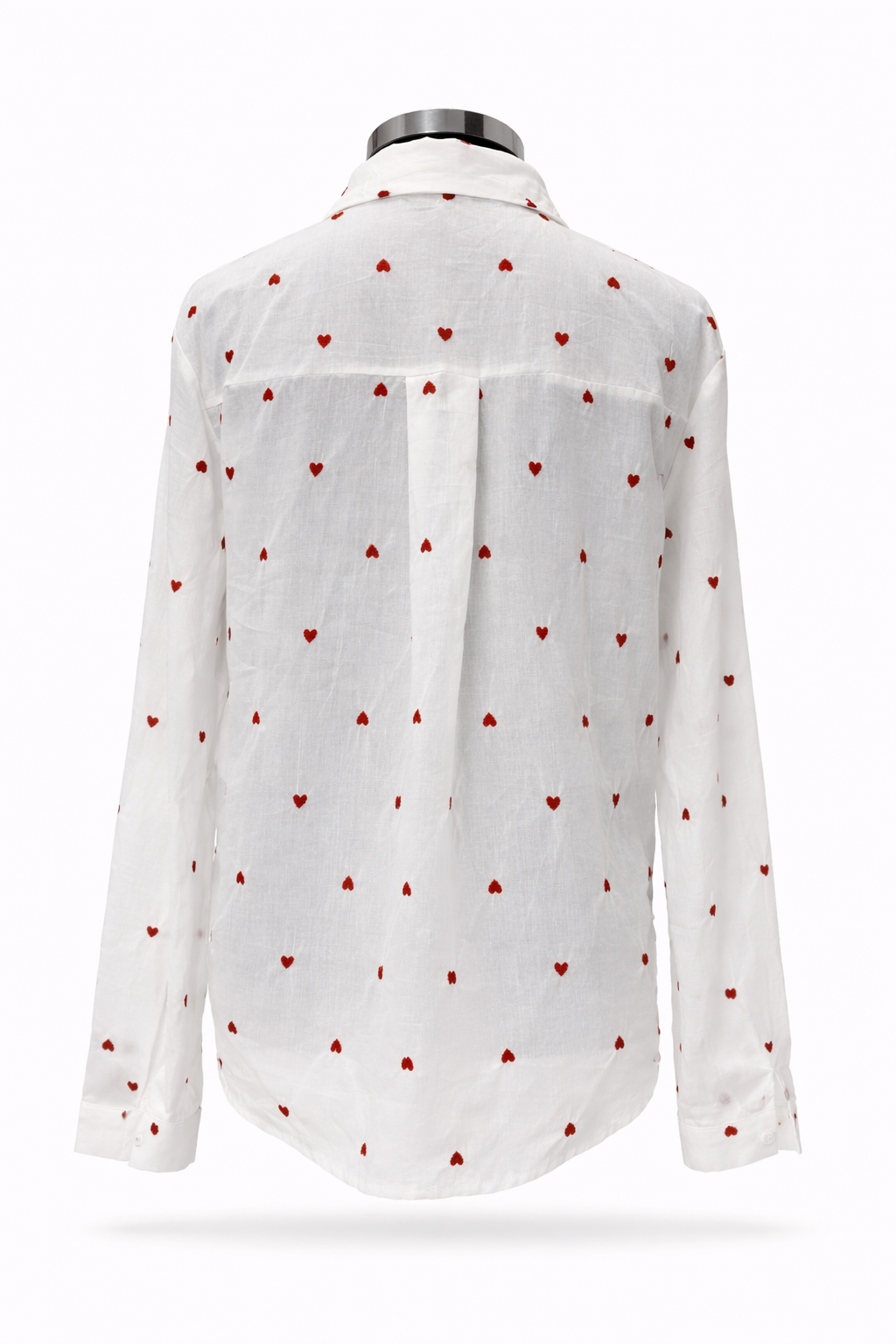 Bluse mit Herzchen weiß, Größe 36-40