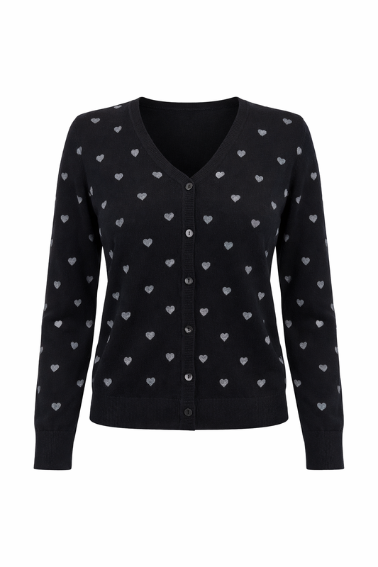 Cardigan Herz versch. Farben, Gr. 36-40