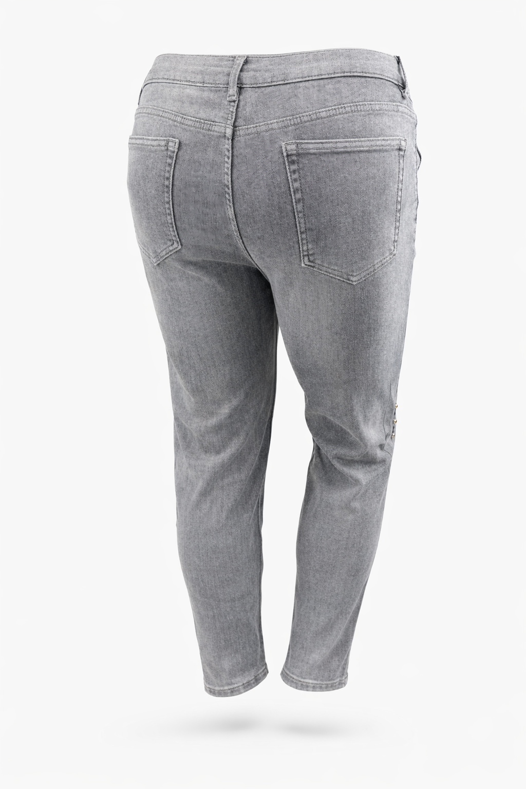 Jeans Pailletten + Patches grau, Gr. 36-42