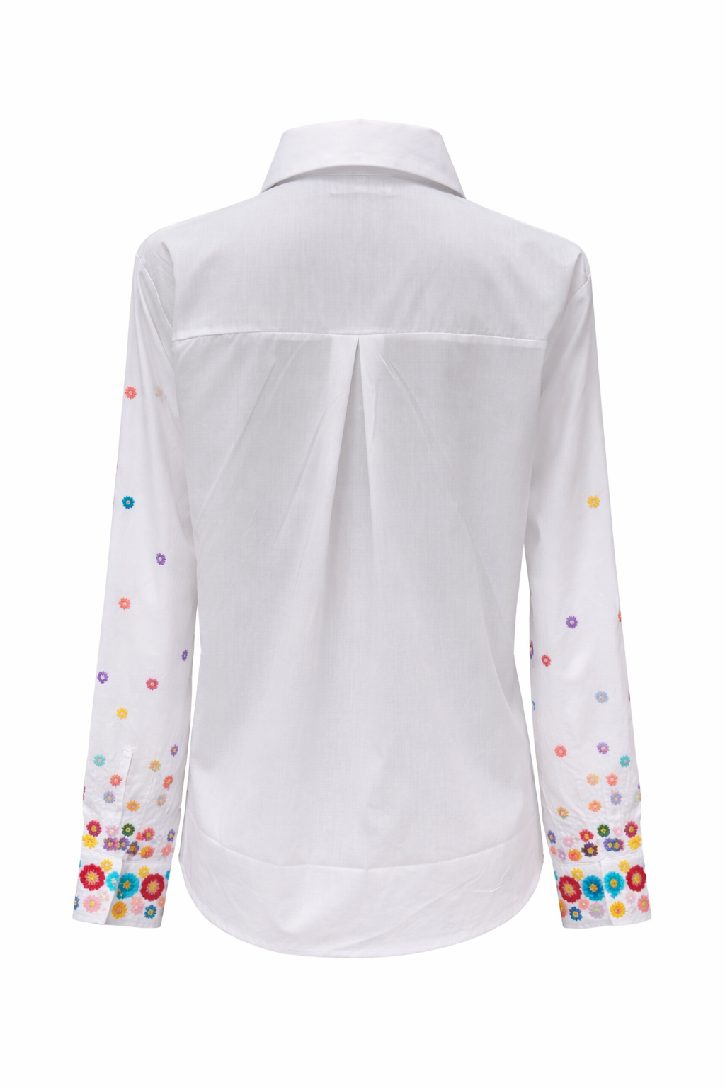 Bluse mit floraler Ärmelstickerei weiß, Gr. 36-40