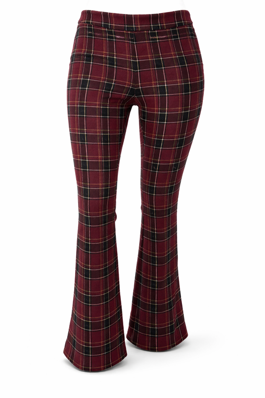 Stoffhose kariert bordeaux/schwarz, Gr. 36-40