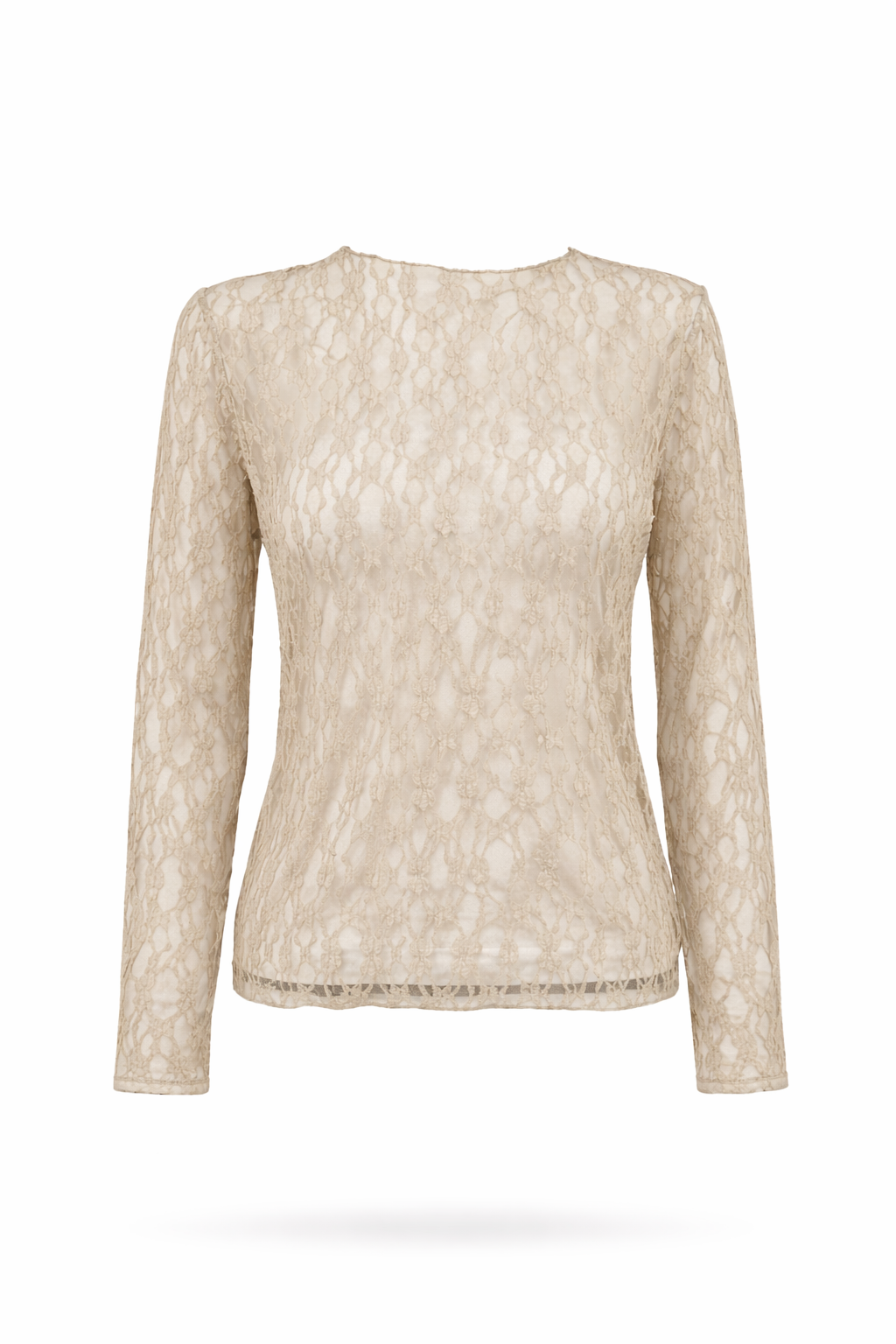 Zartes Spitzenoberteil taupe, Gr. 36-42