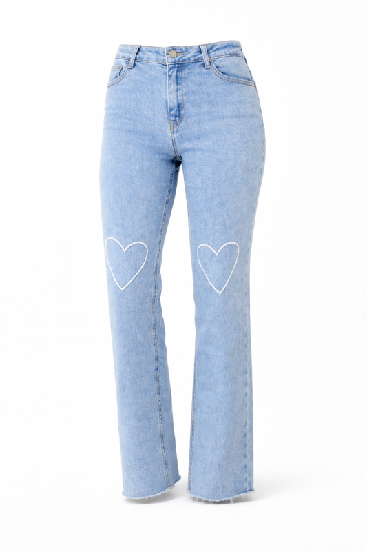 Jeans Herzen blau, Gr. 34-42