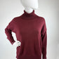 Rollkragenpullover mit Spitzen-Details bordeaux, Gr. 36-40