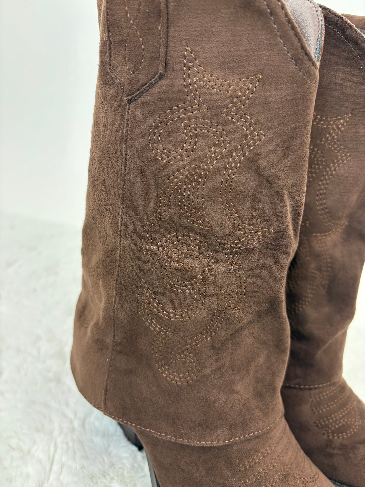 Cowboy-Boot Wildlederoptik dunkelbraun Gr. 36-41