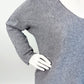 Feinstrickpullover V-Neck grau, Gr. 36-42