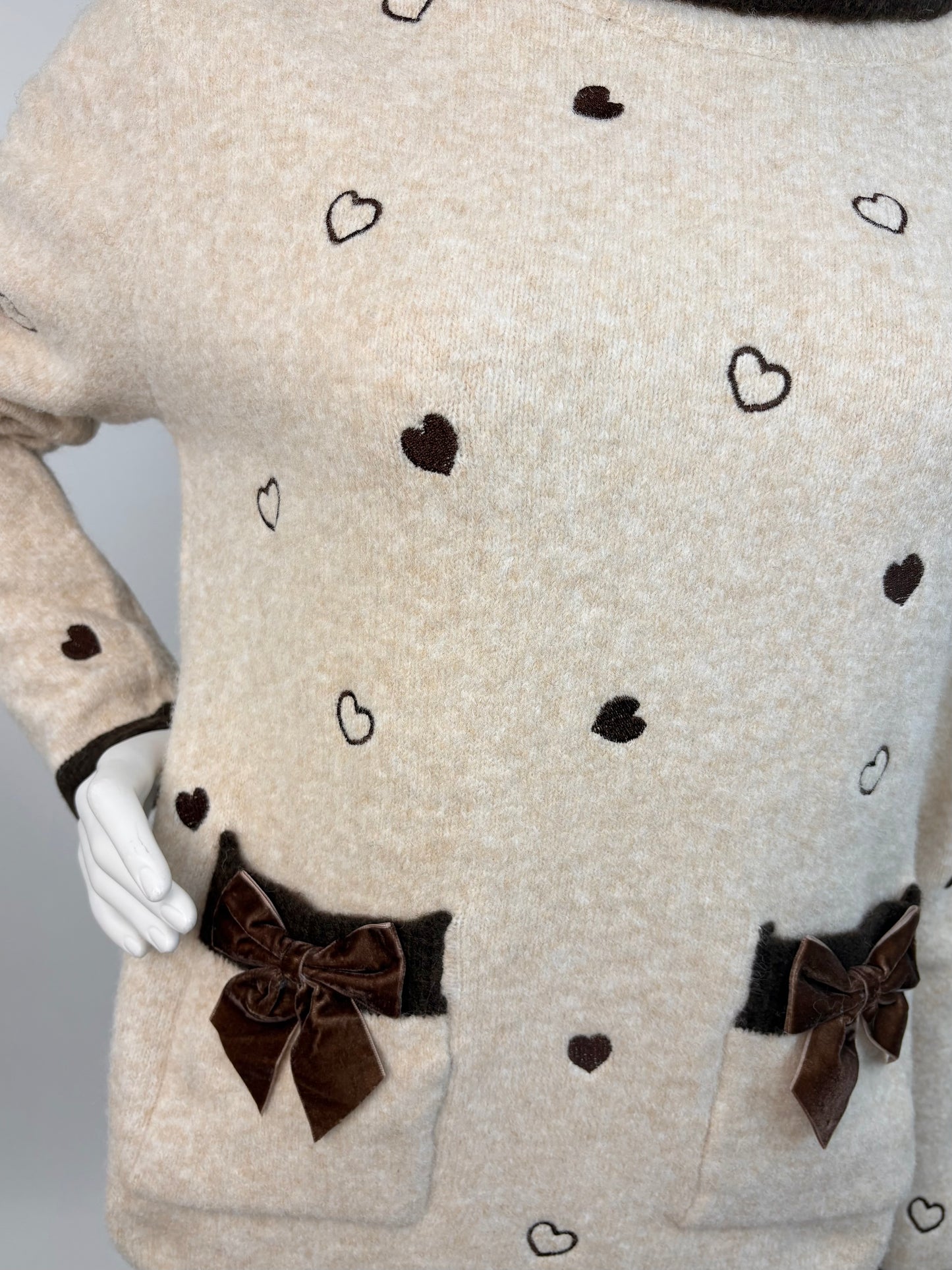 Pullover Herzchen beige, Gr. 34-40