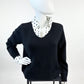 Pullover mit Polka-Dot Blusenkragen schwarz, Gr. 36-42