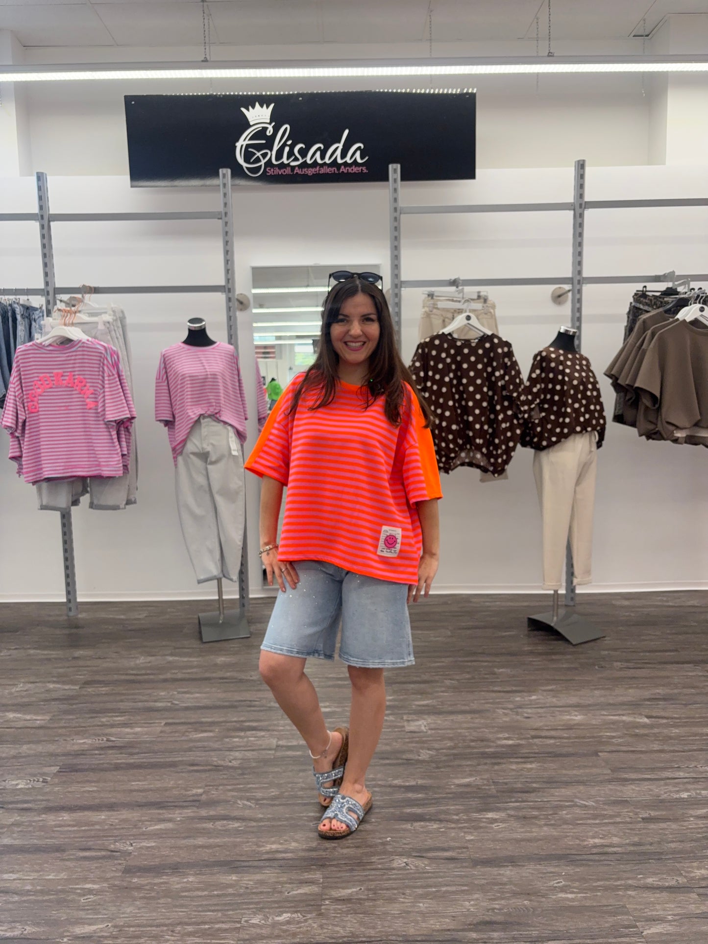 Streifenshirt „Smile Neon“, Gr. 36-42
