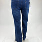 Straight Leg Jeans Glitzer dunkelblau , Gr. 42 & 44