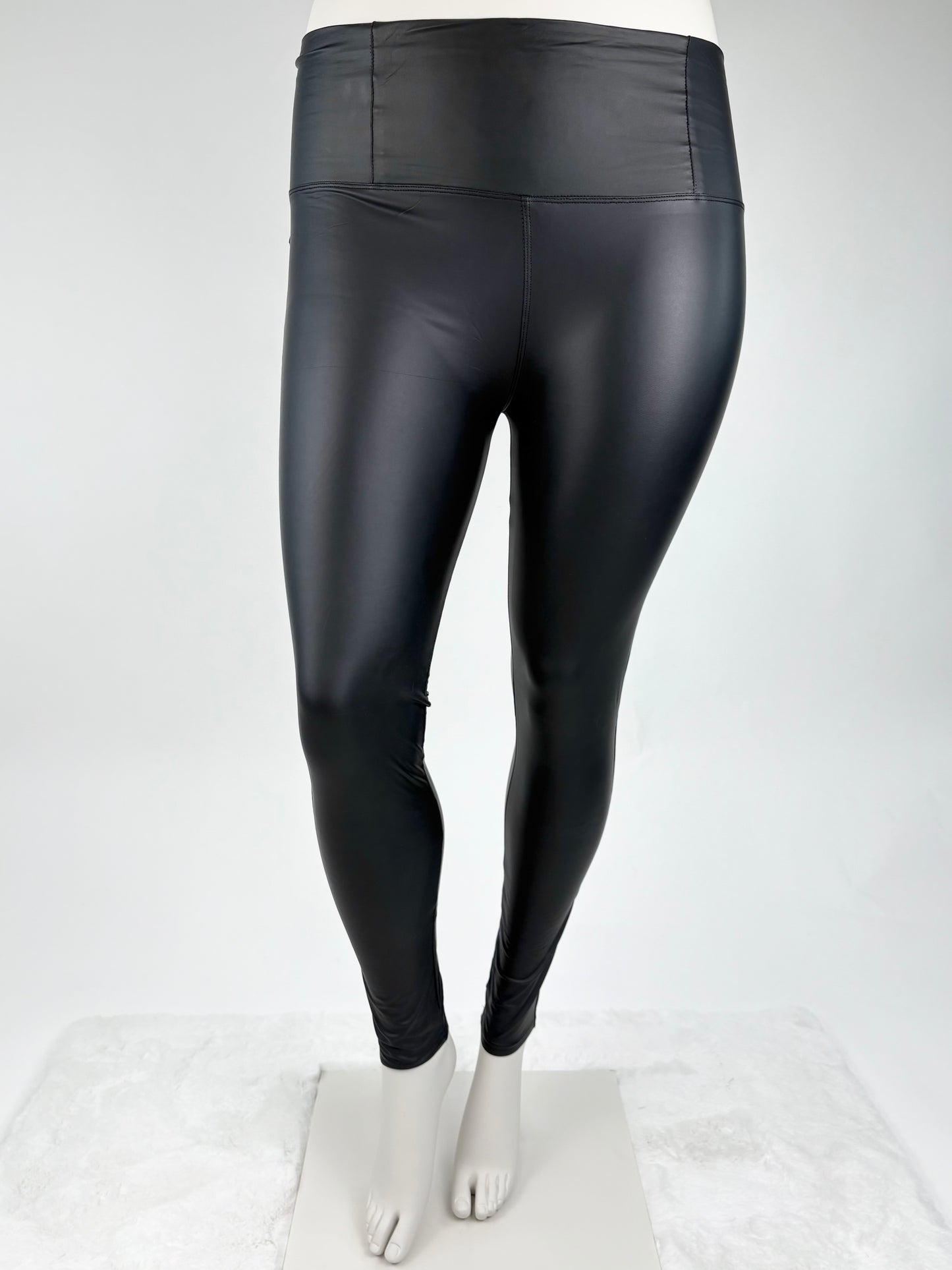 Leggins Lederoptik schwarz , Gr. 34-42