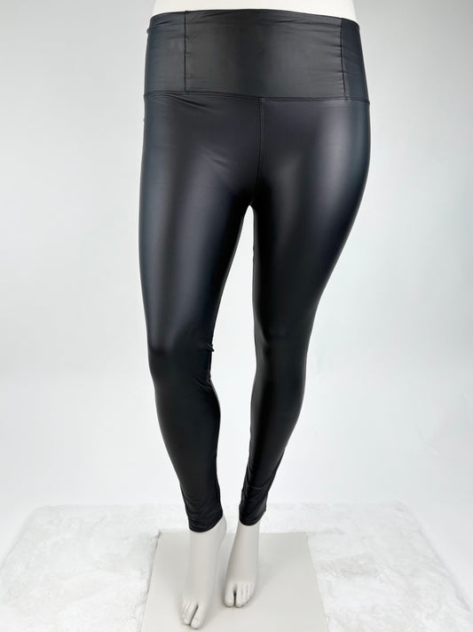 Leggins Lederoptik schwarz , Gr. 34-42