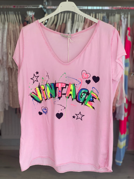 T-Shirt "Vintage" altrosa, Gr. 36-42