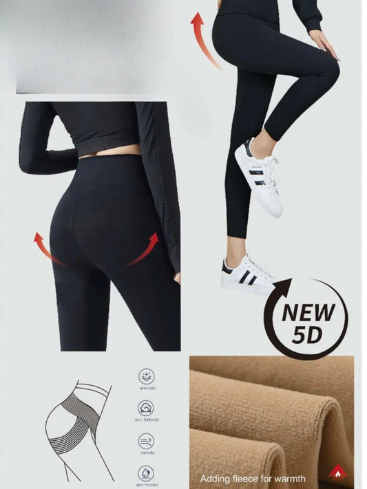 Thermo Push-up Leggings schwarz, Gr. 36-44