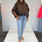 Bluse mit Punkten braun, Gr. 38-44