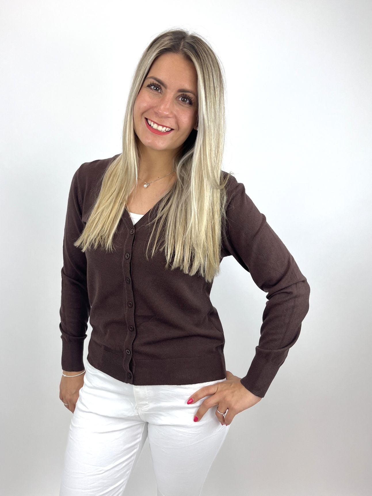 Cardigan schokobraun, Gr. 34-40