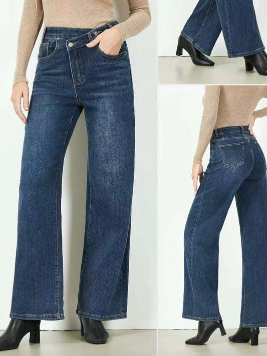 High-Waist Wide-Leg Jeans blau, Gr. 34-42