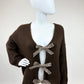 Cardigan Leo-Schleifen schokobraun, Gr. 36-44