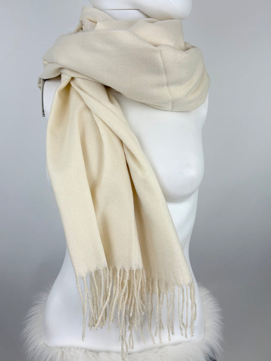 Schal mit Fransen beige