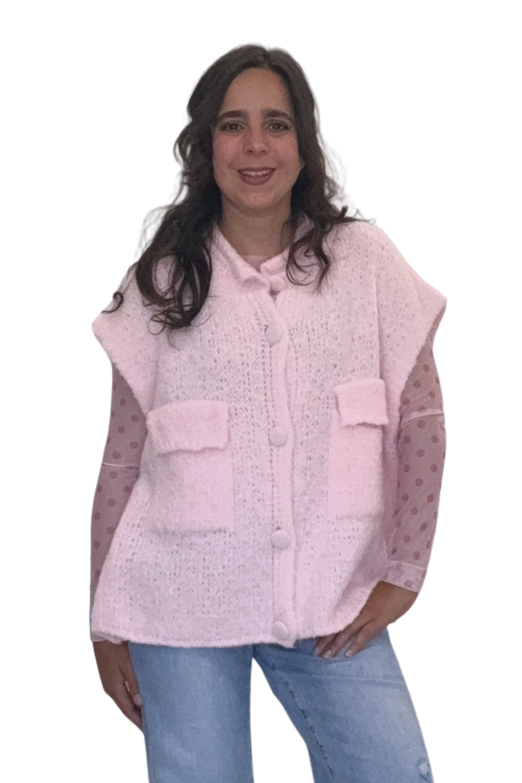 Strickweste rosa, Gr. 38-46
