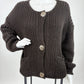 Strickcardigan braun mit goldenen Knöpfen, Gr. 36-44