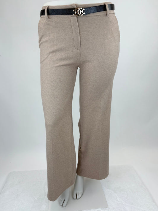 Elegante Stoffhose mit Gürtel taupe, Gr. 36-42