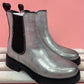 Stiefelette silber mit Glitzer, Gr. 36-41